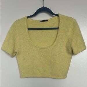 Zara Soft Yellow Knit Top